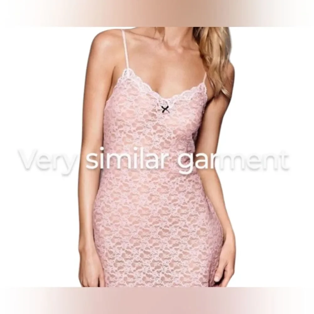 Nightie Chemise Slip Dress Lace Stretchy Babydoll Coquette Pink Dainty Feminine
